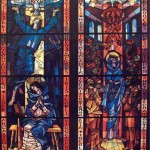 Hajnal János: Festett üvegablak, Redemptoris Mater kápolna, Vatikán, 1988