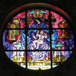 Hajnal János: Festett üvegablak, Santa Maria Maggiore Bazilika, Róma, 1995 Hajnal János: Festett üvegablak, Santa Maria Maggiore Bazilika, Róma, 1995