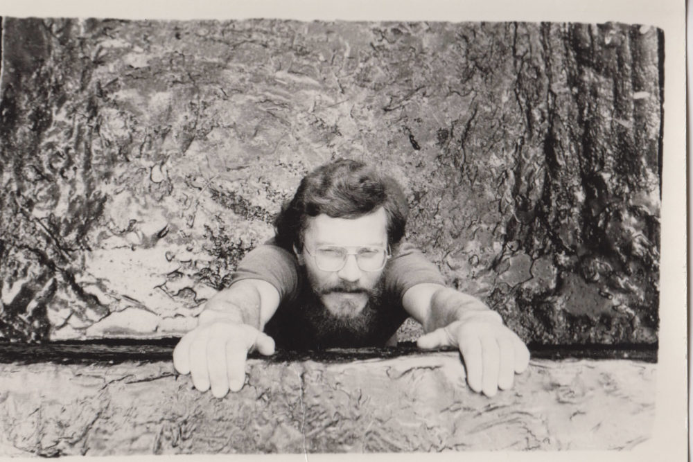 Ady József: Ki a gödörből 1. (1985 kl., fotóakció, Házsongárdi temető, Kolozsvár)