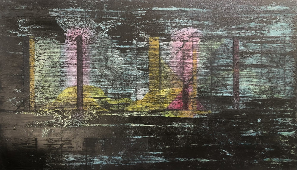 Chromatic Chronos, Kromatikus Kronosz, 121 x 70 cm pigment falemezen, 2021