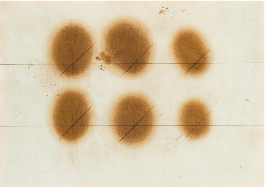 Oil blot VI (Olajfolt VI), 42 x 29,5 cm kőolaj papíron, 2010