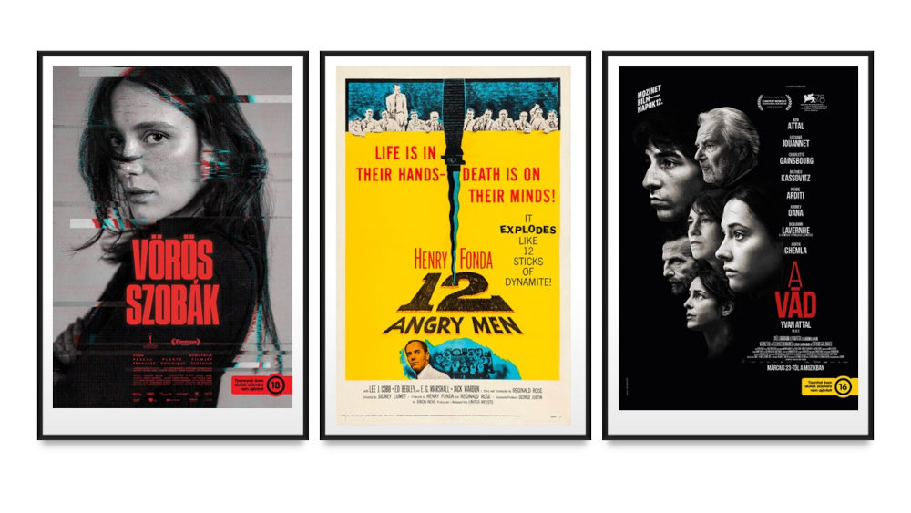 A „Vörös szobák” című film plakátja Kép forrása: ADS Service Kft. „A vád” című film plakátja Kép forrása: Mozinet A „12 dühös ember” című film plakátja Kép forrása: Wikipedia
