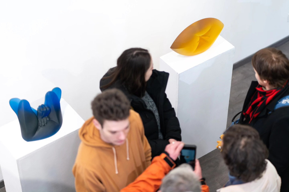 Enteriőrkép a Faur Zsófi Galéria „Human and Beyond / Ember és azon túl” című kiállításáról Kép forrása: Faur Zsófi Galéria