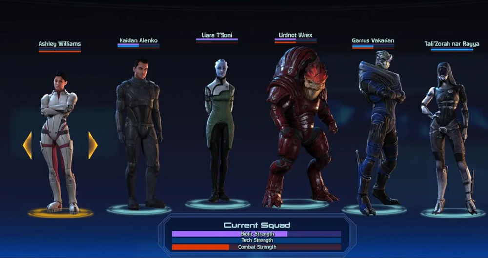 A „Mass Effect 1” teljes csapata  Kép forrása: a szerző sajátja