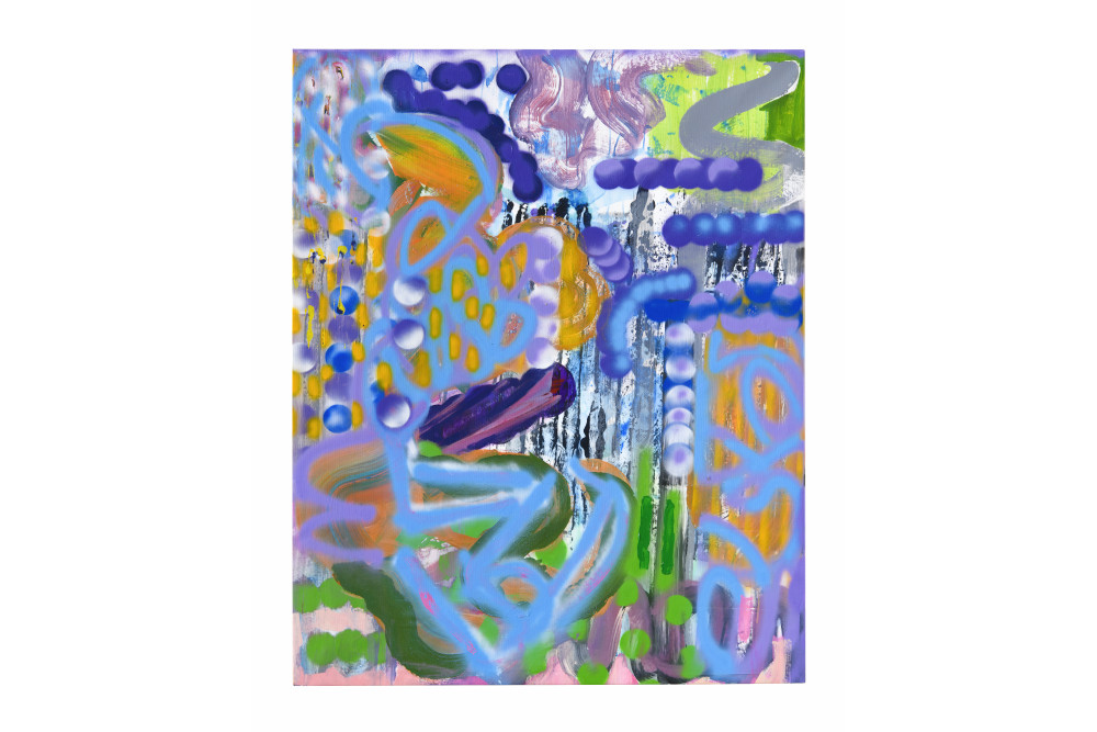 Bóbics Diána: „First Piece”, akril, akril spray, vászon, 2024  Fotó: Horváth S. Gábor